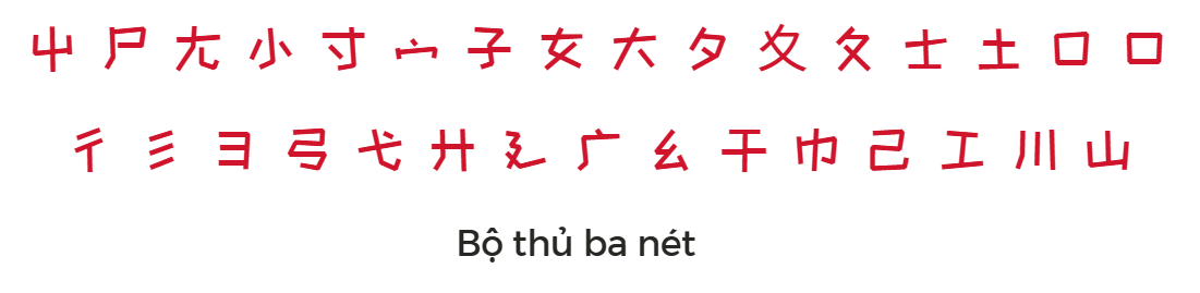 Bộ thủ 3 nét trong tiếng Trung